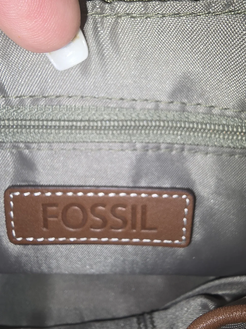 Vintage Fossil Monogram Canvas Shoulder Baguette Bag